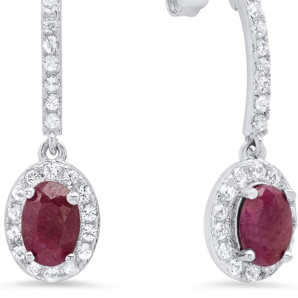 Natural Ruby Topaz Earrings Fine Jewelry - Picture 6 of 6